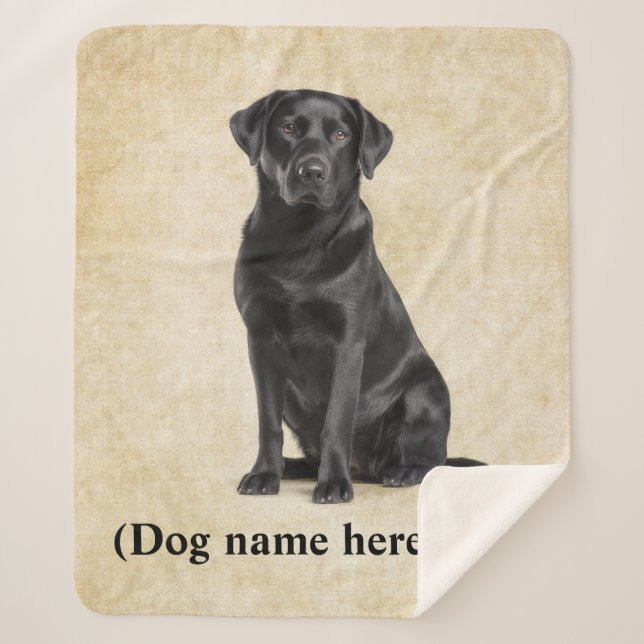 Manta Sherpa Black Lab Dad Personalized Dog Blanket (Anverso)