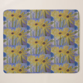 Manta Sherpa Blancanato de girasoles amarillo veraniego