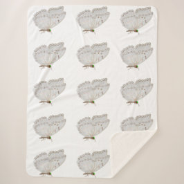 Manta Sherpa Blancanato de mariposa blanca