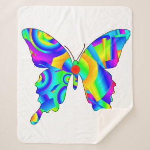 Manta Sherpa Blancanato de mariposa de verano