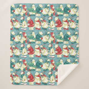 Manta Sherpa Blancanato de oso polar adorable Sherpa