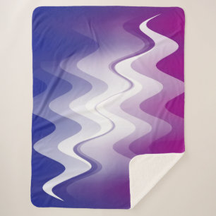 Manta Sherpa Blanco morado azul