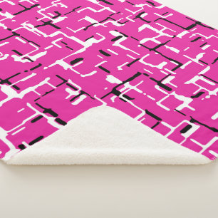 Manta Sherpa Blanco negro morado magenta