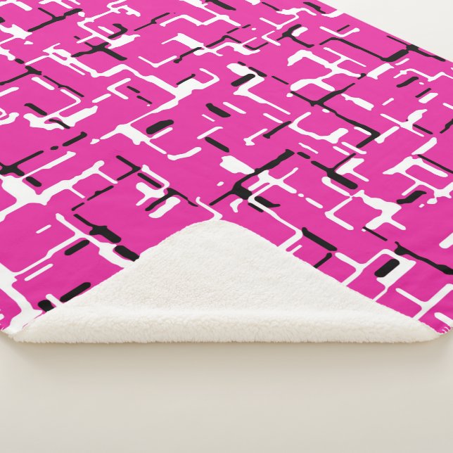 Manta Sherpa Blanco negro morado magenta (3/4)
