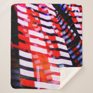 Manta Sherpa Blanco rojo y azul