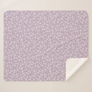 Manta Sherpa Blanco sobre Mauve   Patrón de estrellas de impres
