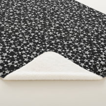 Blanco sobre negro | Patrón de estrellas de impres