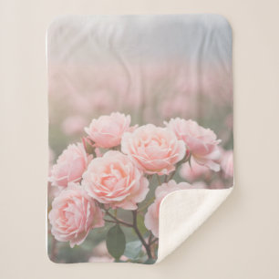 Manta Sherpa Blanquear la cubierta rosa rosa del campo