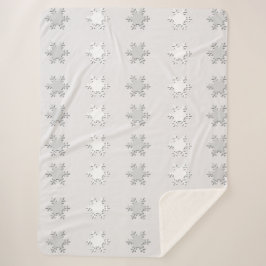 Manta Sherpa Blanquetes de nieve blancos y grises