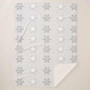 Manta Sherpa Blanquetes de nieve blancos y grises