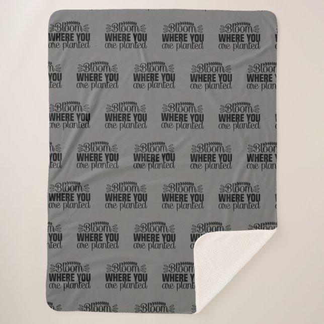 Manta Sherpa Bloom donde te plantan (Anverso)