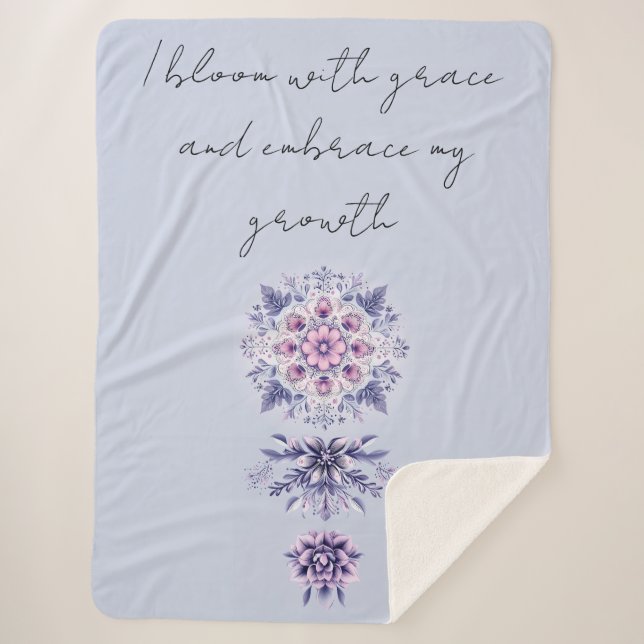 Manta Sherpa Blooming Serenity Mandala Sherpa Blanket (Anverso)