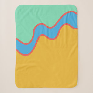 Manta Sherpa Bloque de color para niños oro azul verde