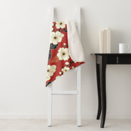 Manta Sherpa Blossom Nouveau | Arte floral elegante