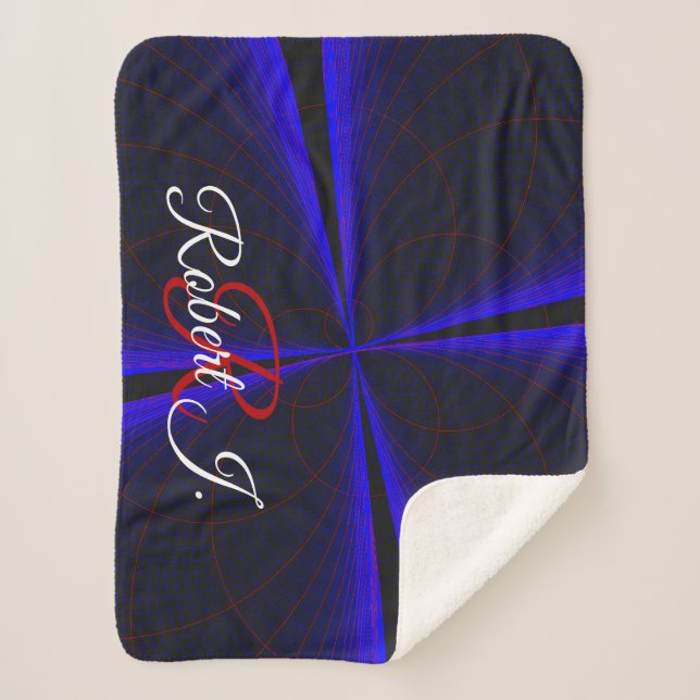 Manta Sherpa Blue Accent Clover Leaf Geometric Sherpa Blanket (Anverso)