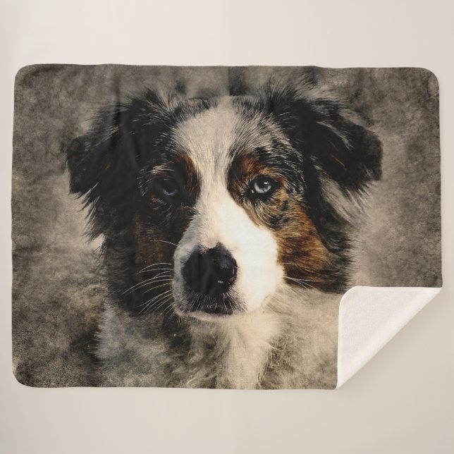 Manta Sherpa Blue Collie (Anverso (horizontal))
