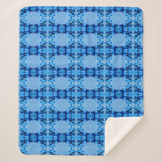 Manta Sherpa Blue Dye Heart Sherpa Blanket