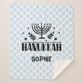 Manta Sherpa Blue Hanukkah