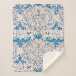 Manta Sherpa Blue Honeysuckle (por William Morris)