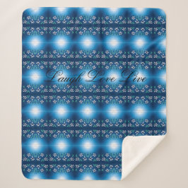 Manta Sherpa Blue Laugh Love Live Flowered Blanket
