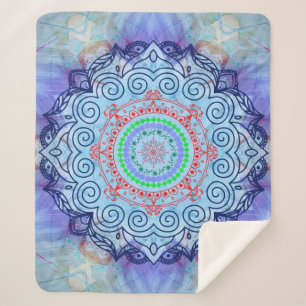 Manta Sherpa Blue Mándala