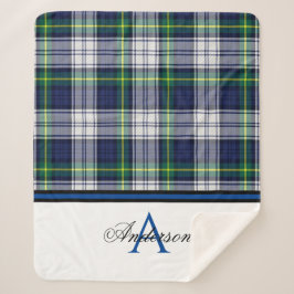 Manta Sherpa Blue Plaid Personalizado