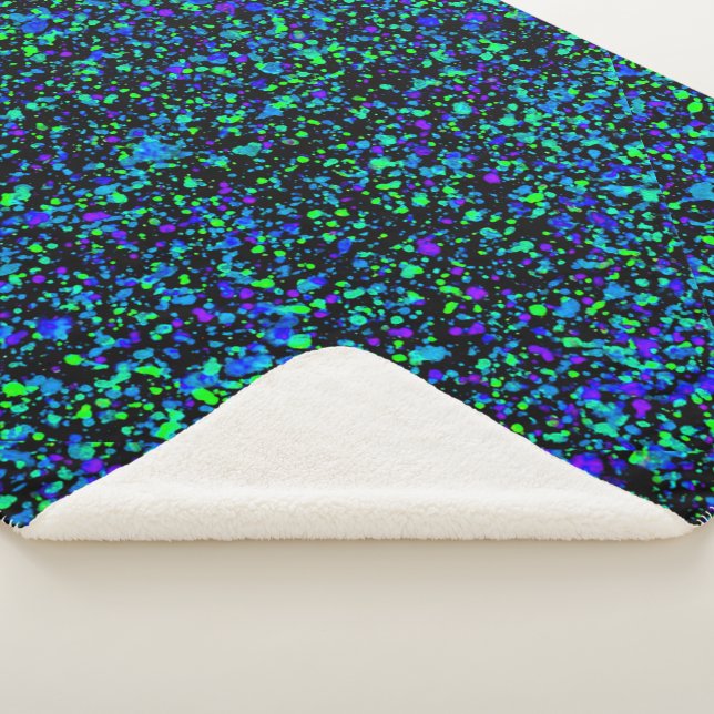 Manta Sherpa Blue Splatter - Sherpa Blanket (3/4)