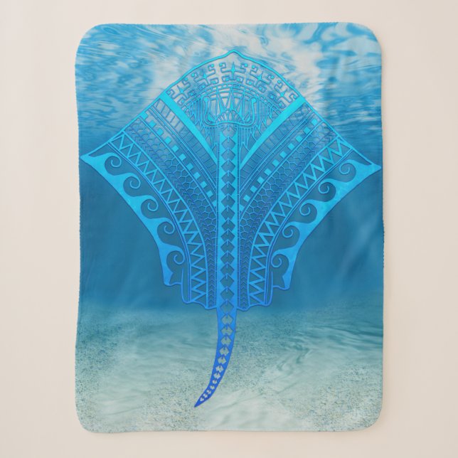 Manta Sherpa Blue Tribal Stingray (Anverso)