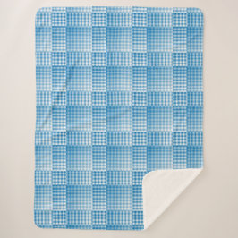 Manta Sherpa Blue White Checker Abstract Pattern
