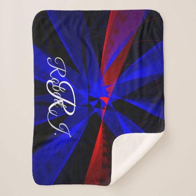 Manta Sherpa Blueberry Color Abstract Sherpa Blanket (Anverso)