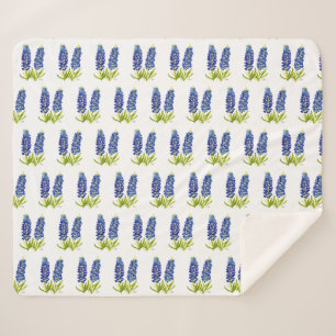 Manta Sherpa Bluebonnets Texas Flores silvestres acuarela