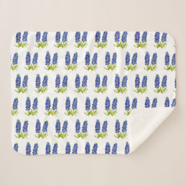 Manta Sherpa Bluebonnets Texas Flores silvestres acuarela