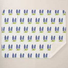 Manta Sherpa Bluebonnets Texas Flores silvestres acuarela