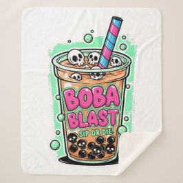 Manta Sherpa Boba Blast – Sip or Die! Sherpa Blanket