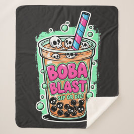 Manta Sherpa Boba Blast – Sip or Die! Sherpa Blanket