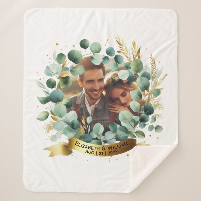 Manta Sherpa Boda de FOTO: parejas de recién casados (Anverso)