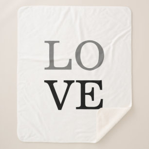 Manta Sherpa Boda Gray Black Script Love