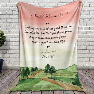 Manta Sherpa Boda personalizada desea novia y crecer