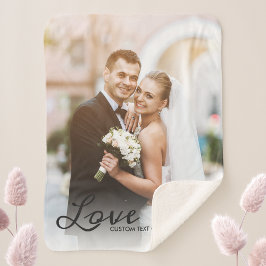 Manta Sherpa Boda personalizado Personalizado de fotos guión de