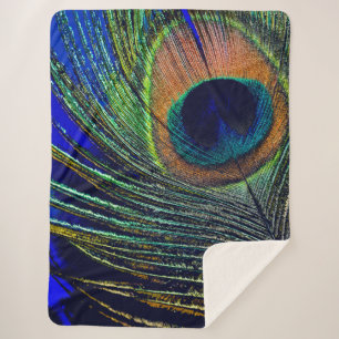 Manta Sherpa Bohemio de la pluma de Peacocok