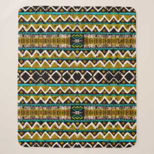 Manta Sherpa Boho lo repite. bordado sin costura geométrica. De