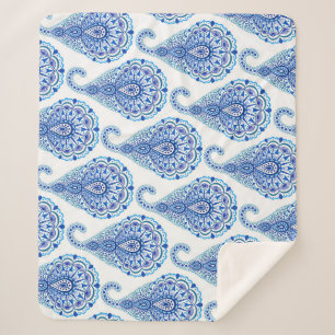 Manta Sherpa Boho Moda Paisley Seamless Oriental