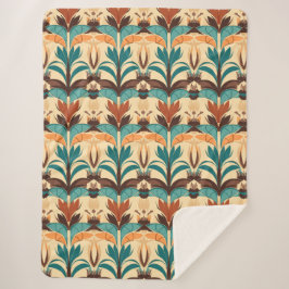 Manta Sherpa Boho moderno de mediados del siglo XX