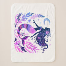 Boho Sirena Bajo el Mar Rosa y Púrpura