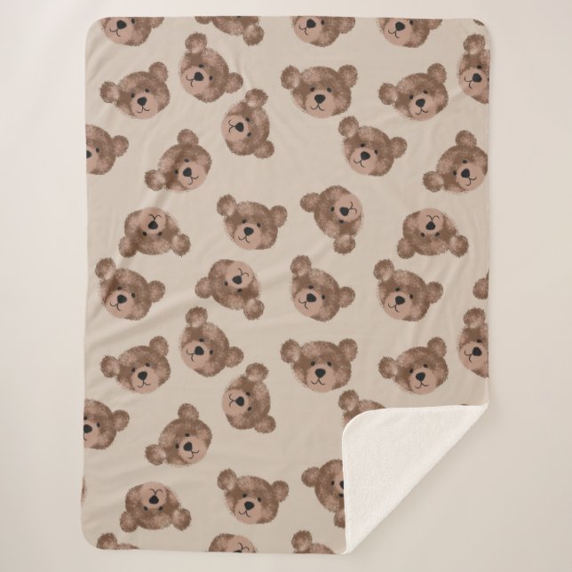 Manta Sherpa Boho Teddy Bear Kids (Anverso)