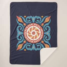 Manta Sherpa Boho Tile Sherpa Blanket
