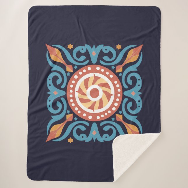 Manta Sherpa Boho Tile Sherpa Blanket (Anverso)