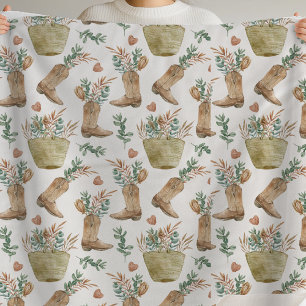 Manta Sherpa Boho Western Floral Sherpa Blanket