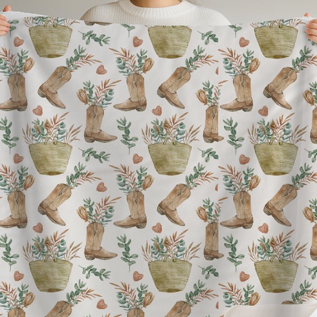 Manta Sherpa Boho Western Floral Sherpa Blanket (Subido por el creador)