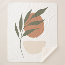 Manta Sherpa Boho Zen Minimalista Botánico